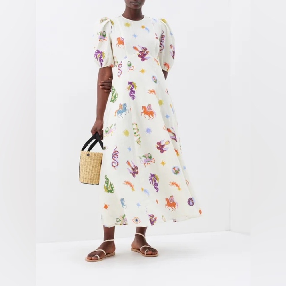 ISO Alemais Abstract Print Aether Dress US 4/AU 8